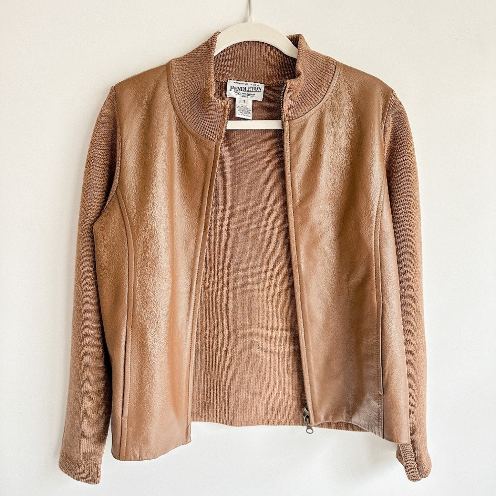 Pendleton Leather and Merino Wool Jacket